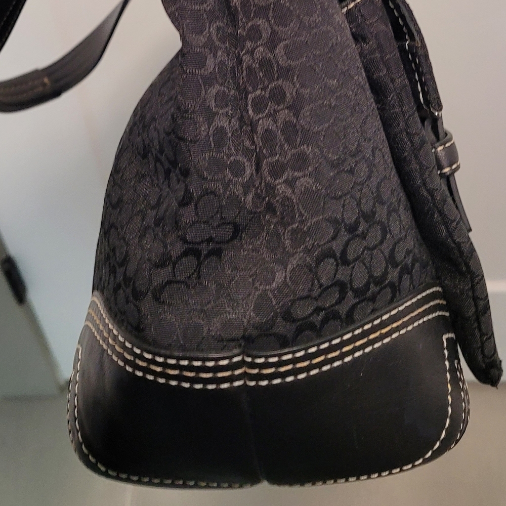Coach VINTAGE Soho Double Pocket Satchel Signature Jacquard Shoulder Bag - Picture 6 of 9